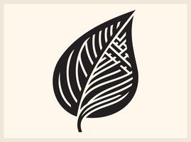 Flowing Abstract Leaf Shape for Decorative Artwork vector