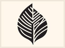 Geometric Abstract Leaf Shape for Contemporary Art vector