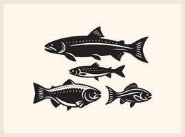 Minimalist Classic Fish Shape for Modern Design Concepts vector
