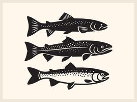 Artistic Classic Fish Shape for Sea Life-Inspired Graphics vector