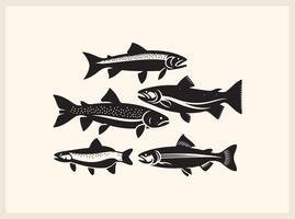 Aesthetic Classic Fish Shape for Digital and Print Use vector