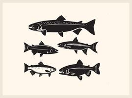 Simple Classic Fish Shape for Minimalist Creations vector
