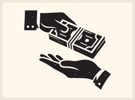 Classic Hands Exchanging Money for Economic and Business Graphics vector