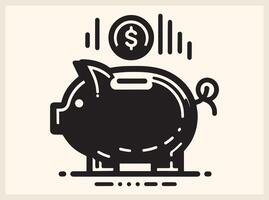 Digital Piggy Bank with a Coin Dropping In for Online Banking Themes vector