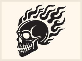 Fearless Skull with Flames for Dark and Mysterious Themes vector