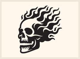 Dynamic Skull with Flames for Speed and Energy Concepts vector