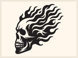 Sharp Skull with Flames for Powerful and Striking Visuals vector