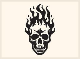 Fierce Skull with Flames for Intense and Bold Designs vector