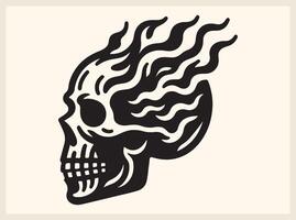 Smoldering Skull with Flames for Dramatic and Fiery Artwork vector
