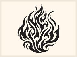 Fiery Tribal Fire Line Art for Intense and Dynamic Concepts vector