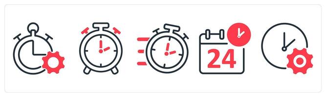 A set of 5 business icons as productivity, time, fast time vector