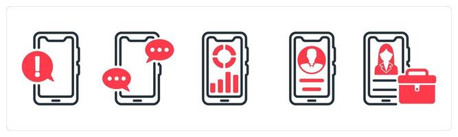 A set of 5 business icons as information app, communication, business app vector
