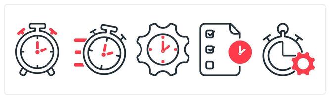 A set of 5 business icons as time, fast time, time setting vector