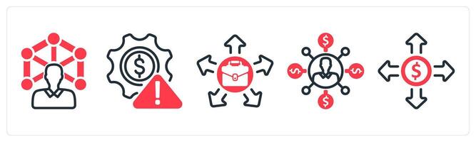 A set of 5 business icons as abilities, business risk, job opportunity vector