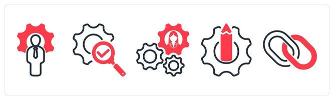 A set of 5 business icons as technical expert, correction, business support vector