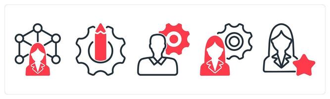 A set of 5 business icons as abilities, engineering, business specialist vector