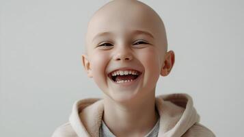 Radiant smile showcasing childhood resilience, capturing innocence and genuine happiness in portraiture photo