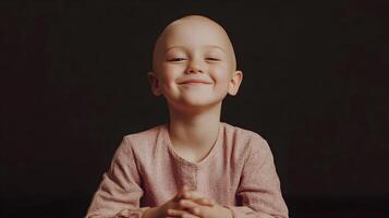 A Smiling Bald Child A Portrait of Resilience and Hope, Embracing Inner Strength photo
