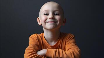 Resilient young spirit A portrait of courage and optimism shining through challenges photo