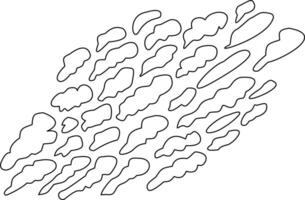 Black and White Line Art Stratus Cloud Type of Cloud Bundle Set vector