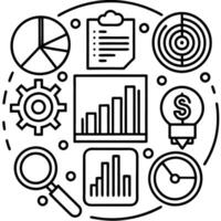 Supply chain data visualization icons vector