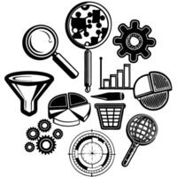 Customer behavior analysis icons vector