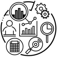 Digital marketing analytics icons vector