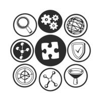 Blockchain and fintech data icons vector