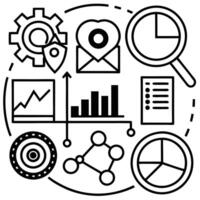 Cloud computing analytics icons vector