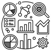 Artificial intelligence data icons vector