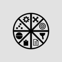 Database management line art icons vector