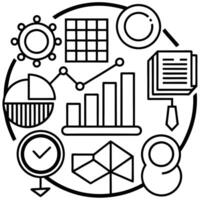 Algorithm and data flowchart icons vector
