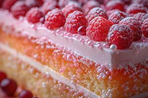 Raspberry Cake with Pink Frosting photo