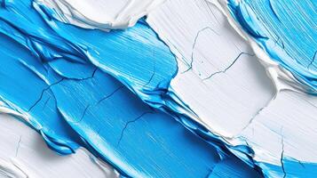 Abstract Blue and White Paint Texture Strokes photo