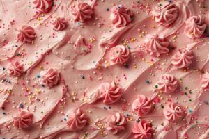 frosting swirls and colorful sprinkles photo