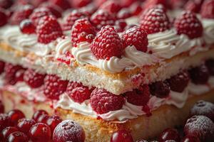 Delicious Raspberry Cream Cake Layers photo