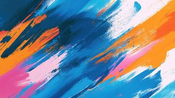 Abstract Colorful Paint Strokes Artwork photo
