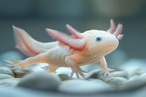 Axolotl Ambystoma mexicanum aquatic salamander albino photo