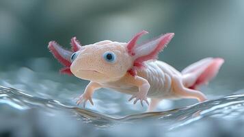 Axolotl Ambystoma mexicanum aquatic salamander portrait photo