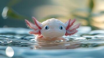 Axolotl in Water A Calm Aquatic Creature photo