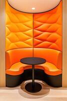Quiet caf featuring sensory-friendly design elements with noise reduction panels and private seating for neurodivergent individuals photo