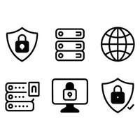 Flat Lock and Shield Icons. vector