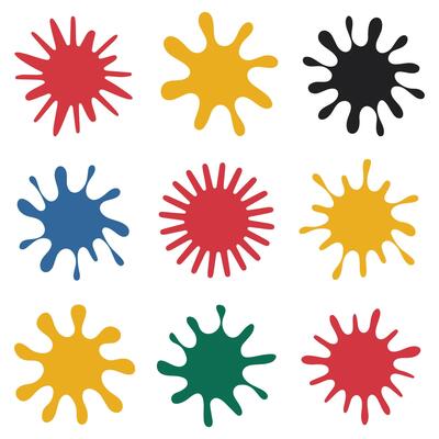 Colorful paint splatter icons.