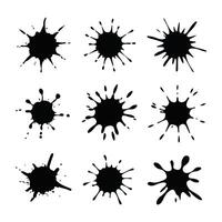 Black ink splashes on white background. vector