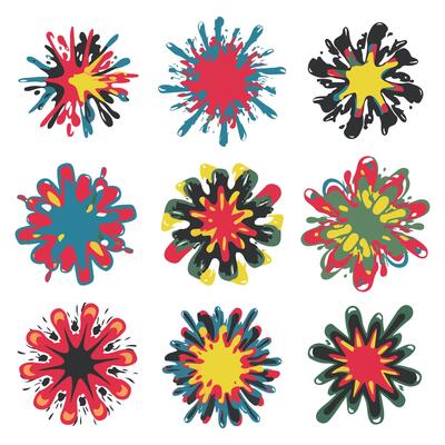 Abstract Paint Splash Shapes.