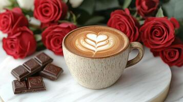 Valentine's day coffee and chocolate photo