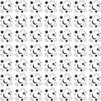 Celestial Moon and Stars Pattern vector