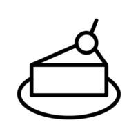 Cake slice icon. Simple cake slice icon with cherry for social media, app, and web design. illustration vector