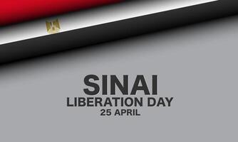 Sinai Liberation Day Background Design with Egyptian flag illustration. vector