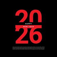 Happy New Year 2026 text design. Cover of business diary for 2026 with wishes. vector